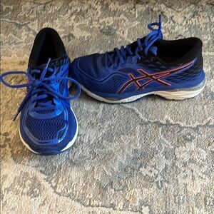 Asics Blue and Orange Athletic Shoes with Breathable Mesh